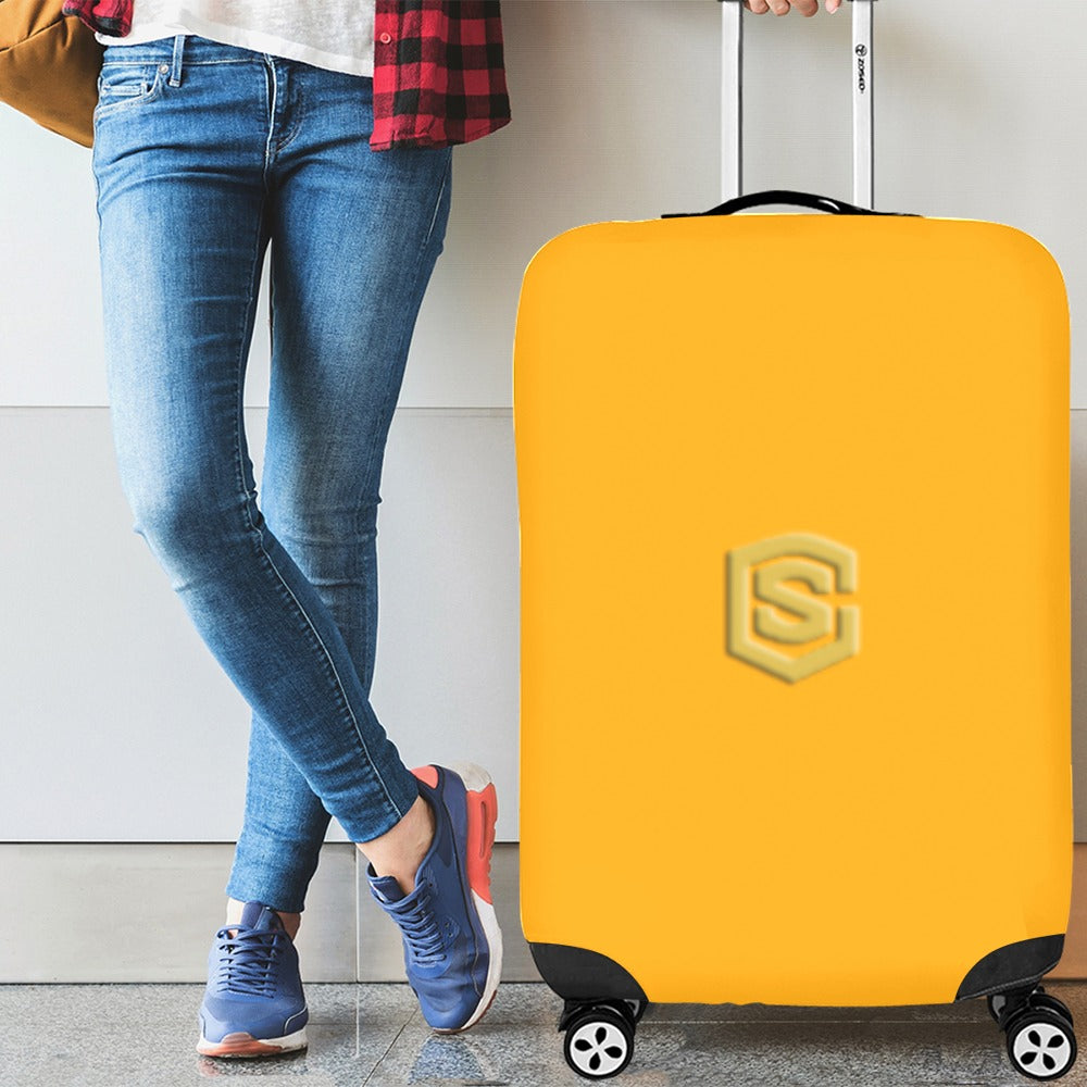 ORANGE LUGGAGE COVER WITH GOLD LOGO Luggage Cover (Large Size) (26"-28")