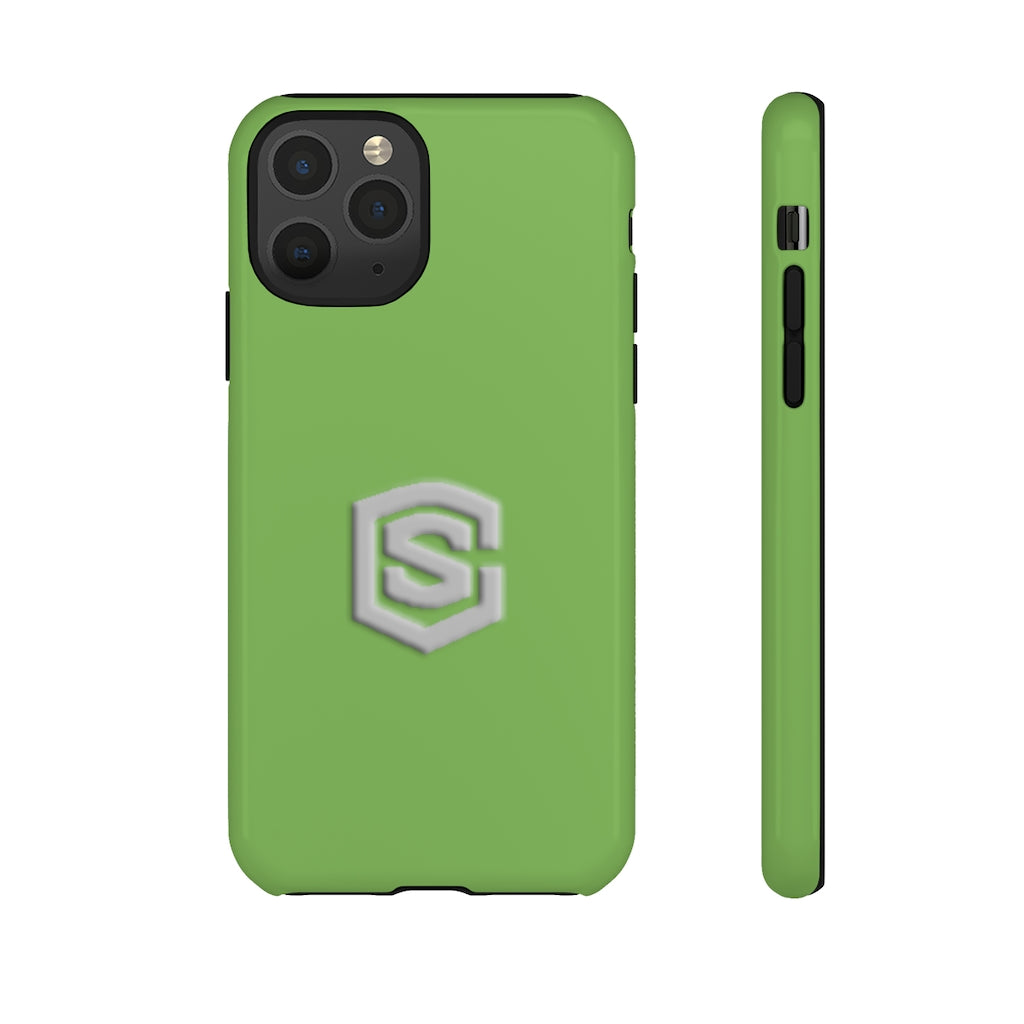 Green Tough Cases Silver Logo