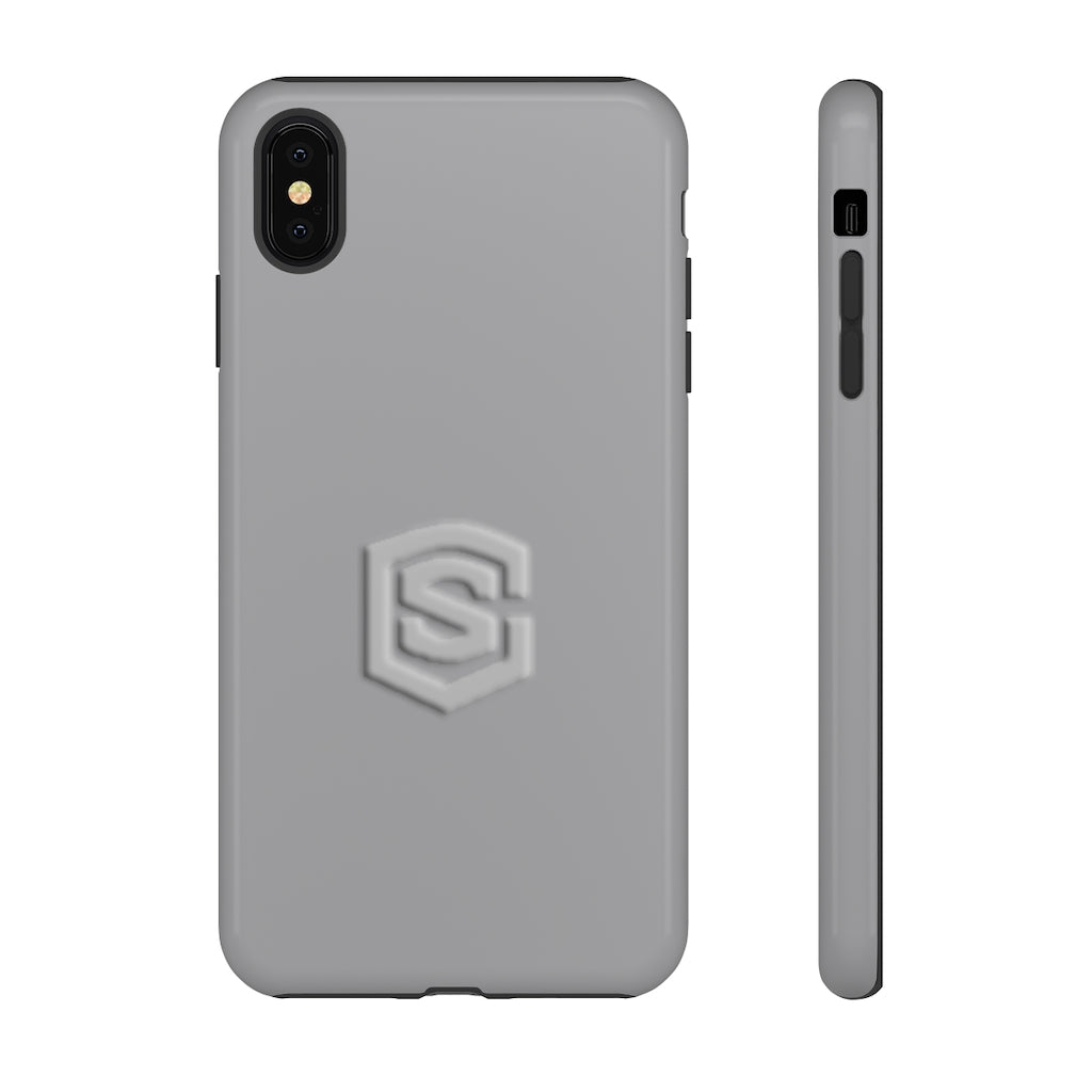 Grey Tough Cases Silver Logo