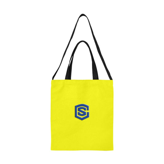 Yellow All Over Print Canvas Tote Bag With Blue Logo All Over Print Canvas Tote Bag(Model1698)(Medium)