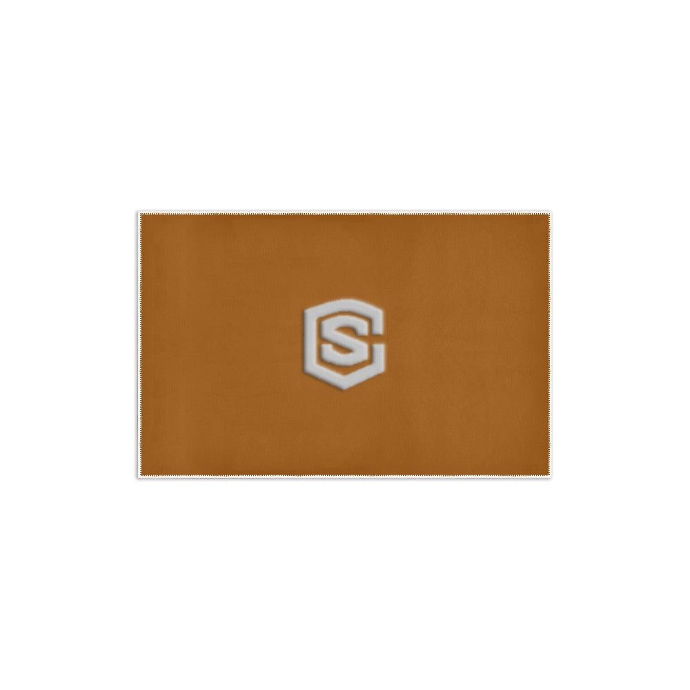 Brown Area Rug 2.6' x 1.7' with Silver Logo Area Rug 2.6' x 1.7'