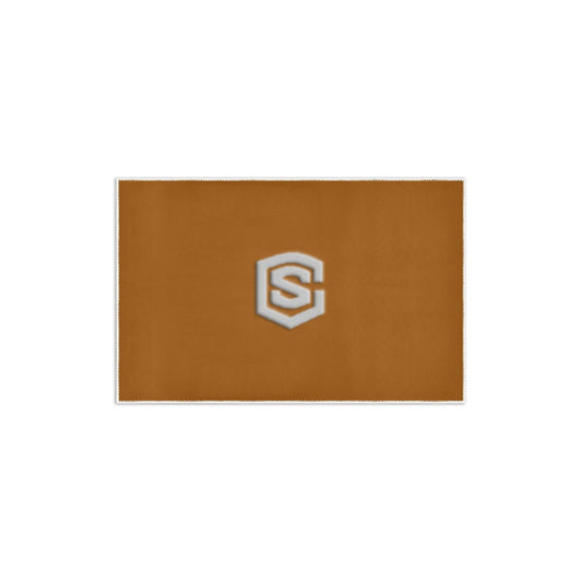 Brown Area Rug 2.6' x 1.7' with Silver Logo Area Rug 2.6' x 1.7'