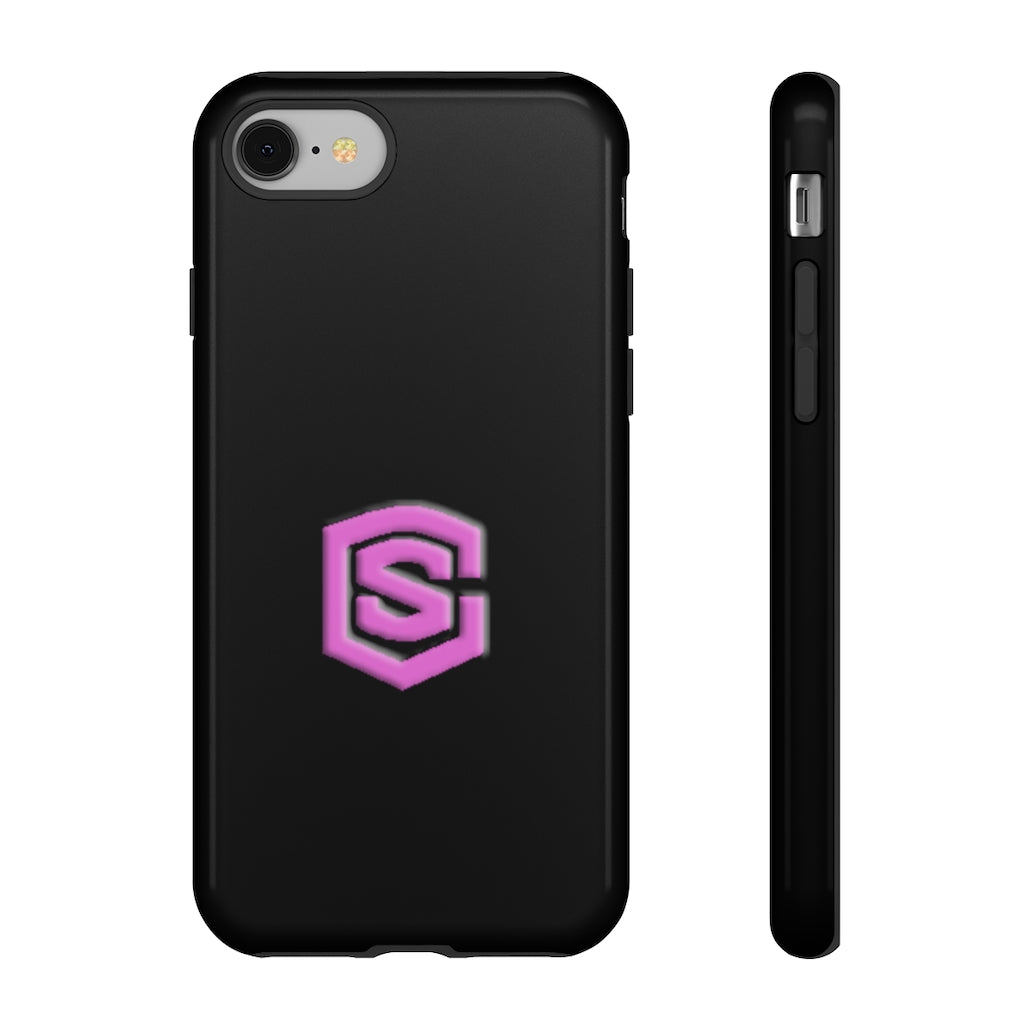 Black Tough Cases Pink Logo