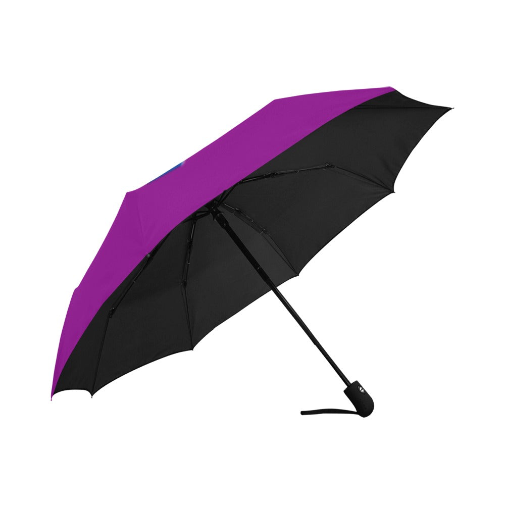 Purple Anti-UV Automatic Umbrella With Blue Logo Anti-UV Automatic Umbrella(Outside Printing)(Model U09)