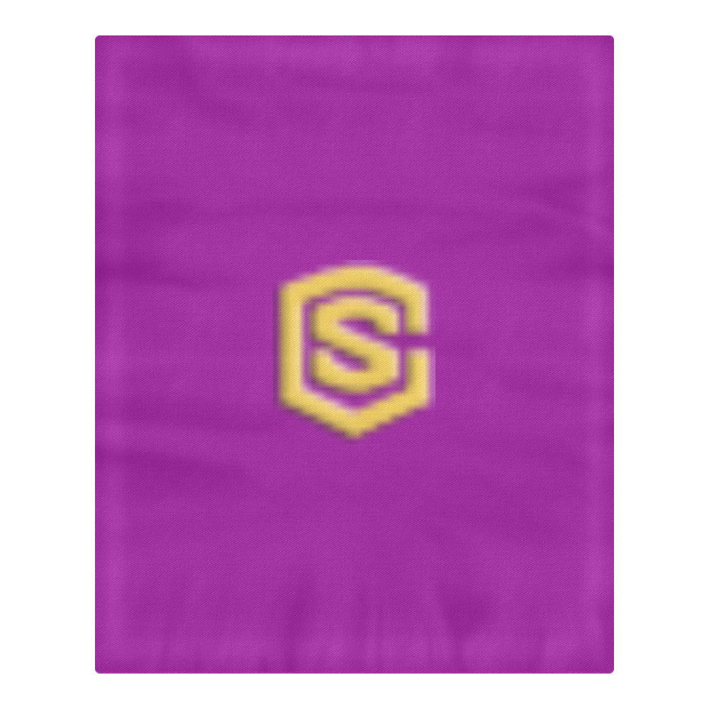 Purple 3-Piece Bedding Set (1 Duvet Cover 86"x70"; 2 Pillowcases 20"x30")(One Side) wtih Gold Logo 3-Piece Bedding Set (1 Duvet Cover 86"x70"; 2 Pillowcases 20"x30")(One Side)