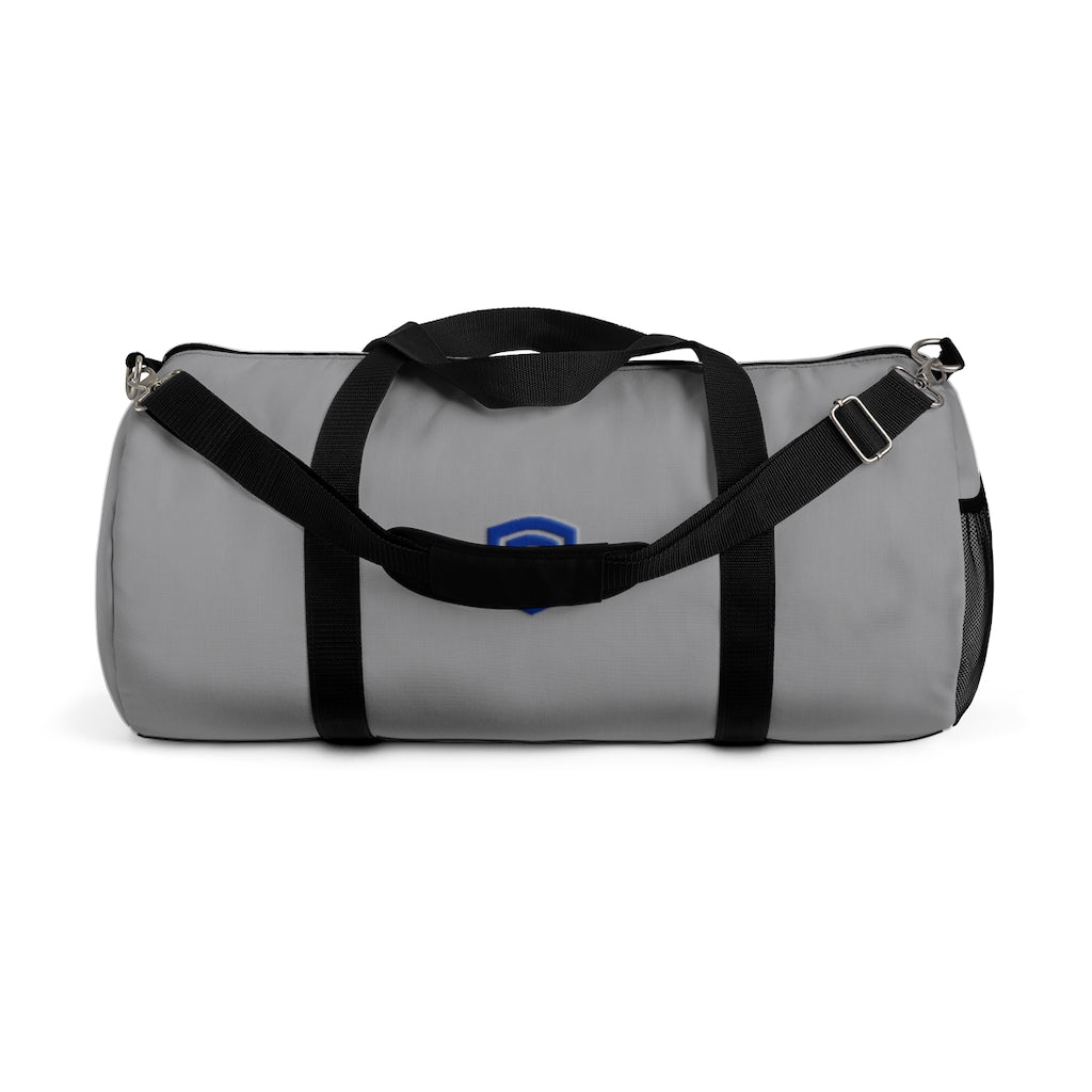 Grey Duffel Bag Blue Logo