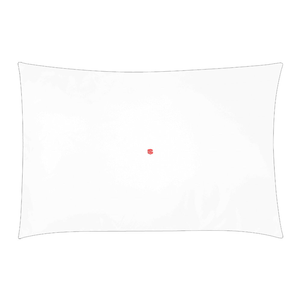 White Duvet Cover Red Logo 3-Piece Bedding Set (1 Duvet Cover 86"x70"; 2 Pillowcases 20"x30")(One Side)