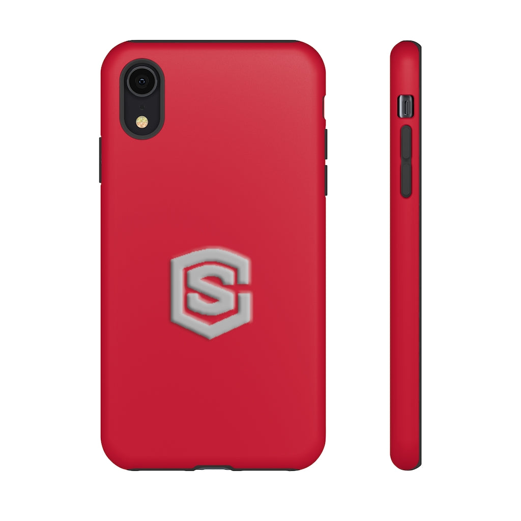 Red Tough Cases Silver Logo