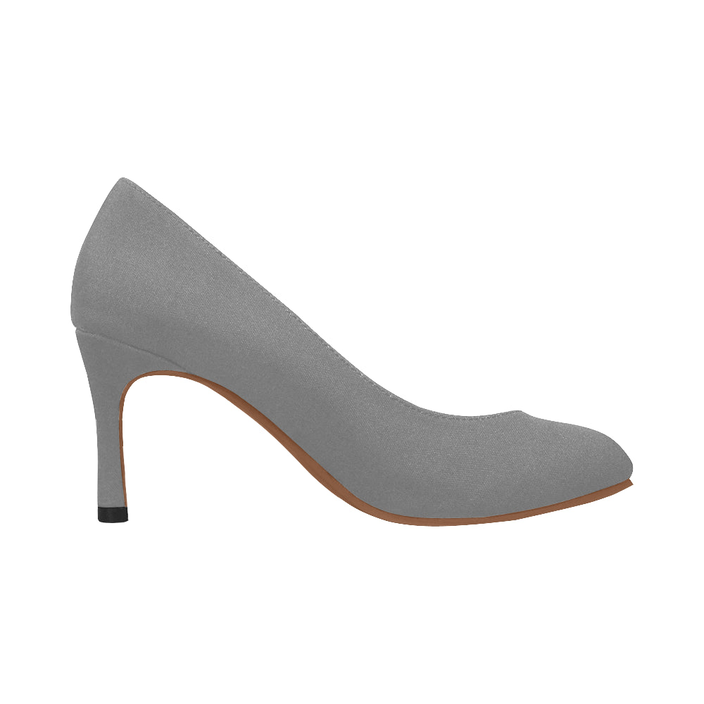 GRAY Women's High Heels pink logo Women's High Heels (Model 048)