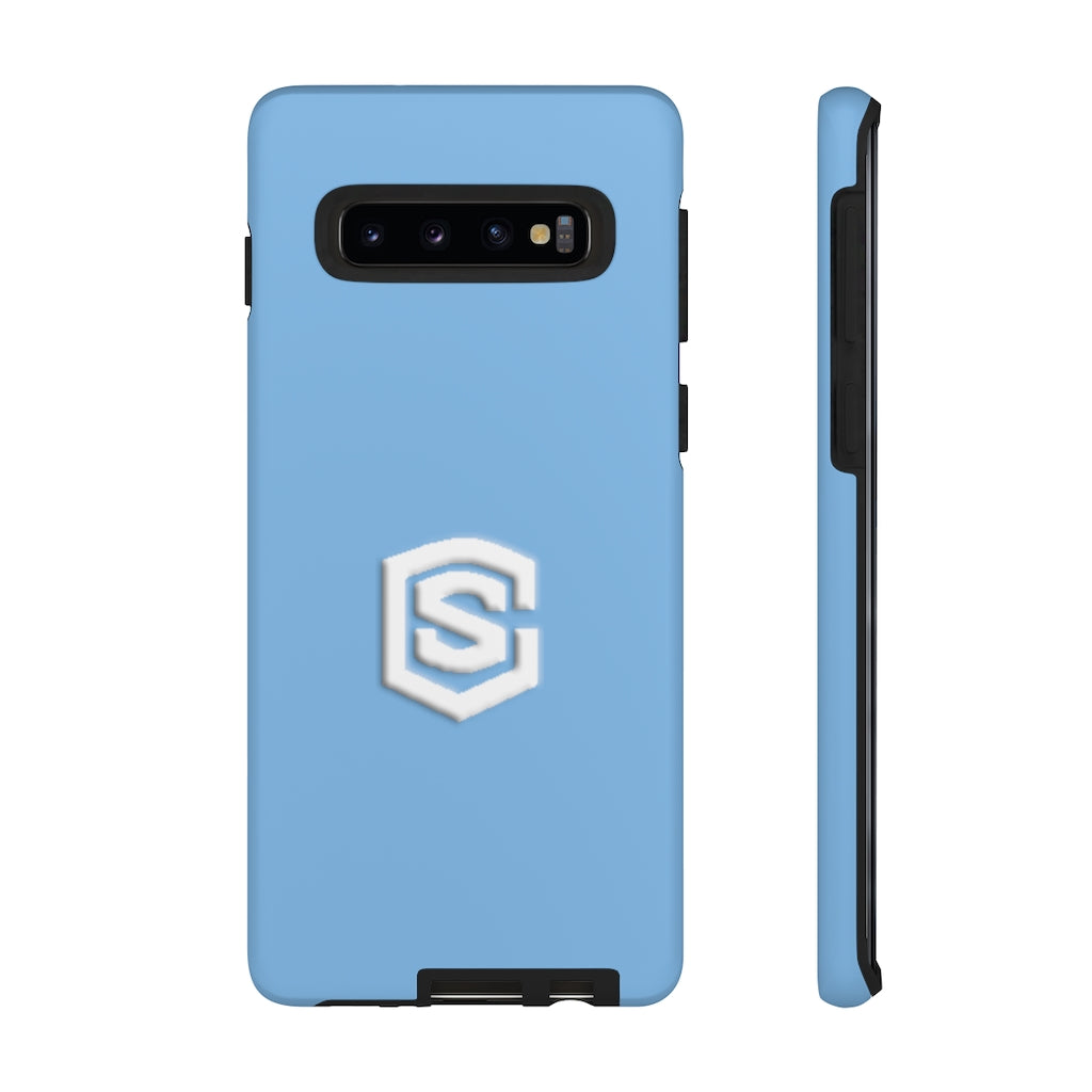Light Blue Tough Cases White Logo