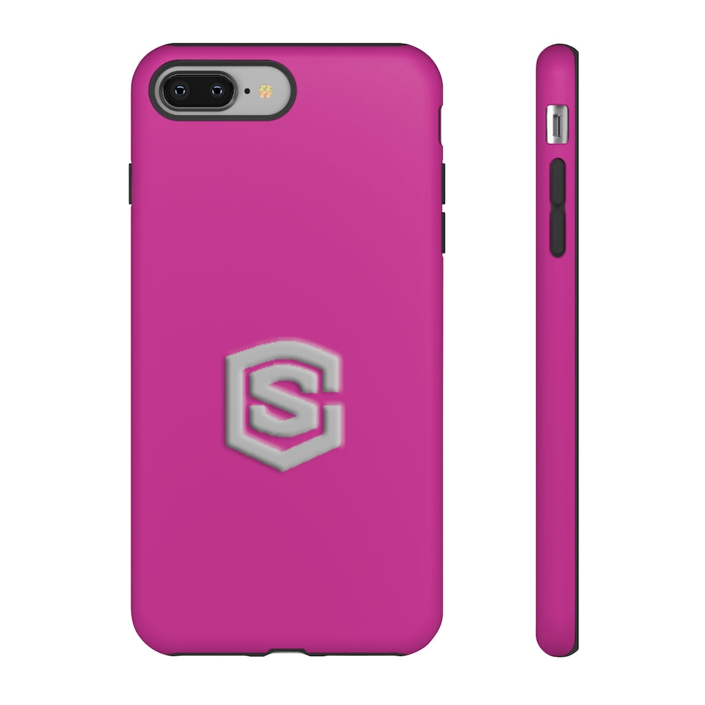 Pink Tough Cases Silver Logo