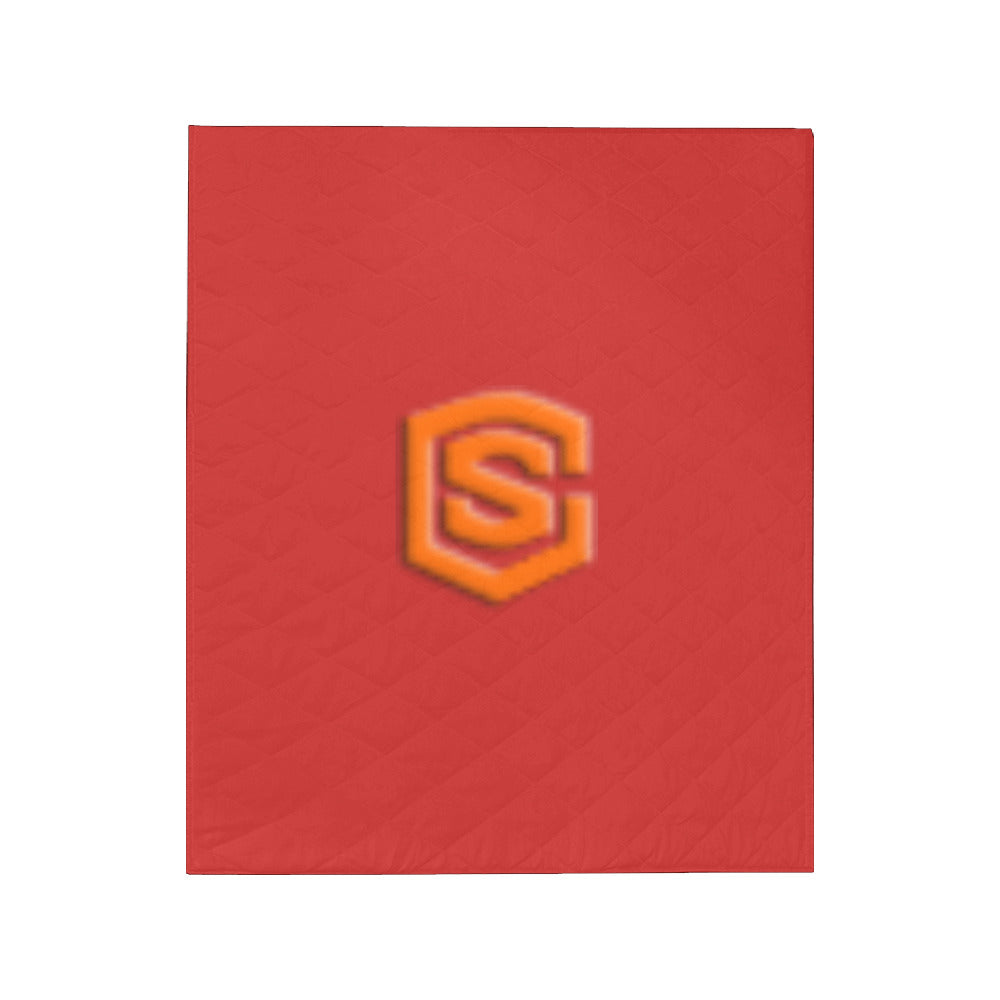 Red Custom Quilt Orange Logo Custom Quilt 50" x 60"