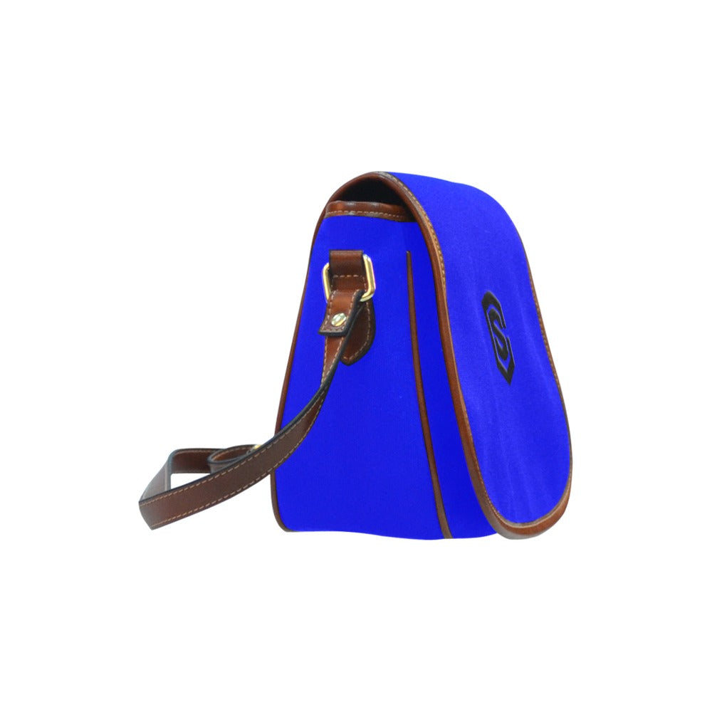 BLUE Saddle Bag WITH BLACK LOGO Saddle Bag (Model 1649) (Small)