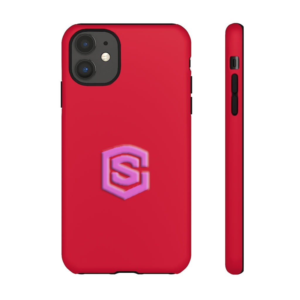 Red Tough Cases Pink Logo