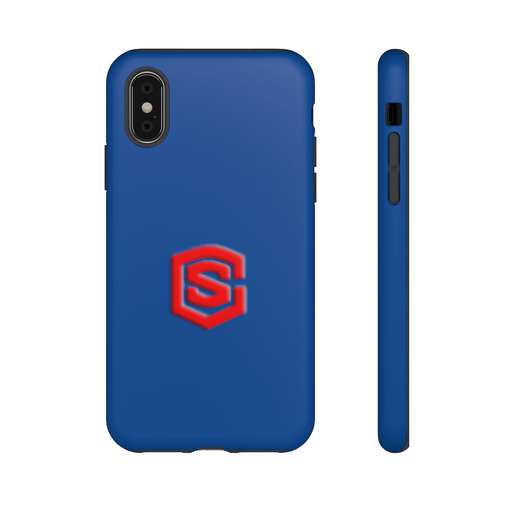 Blue Tough Cases Red Logo