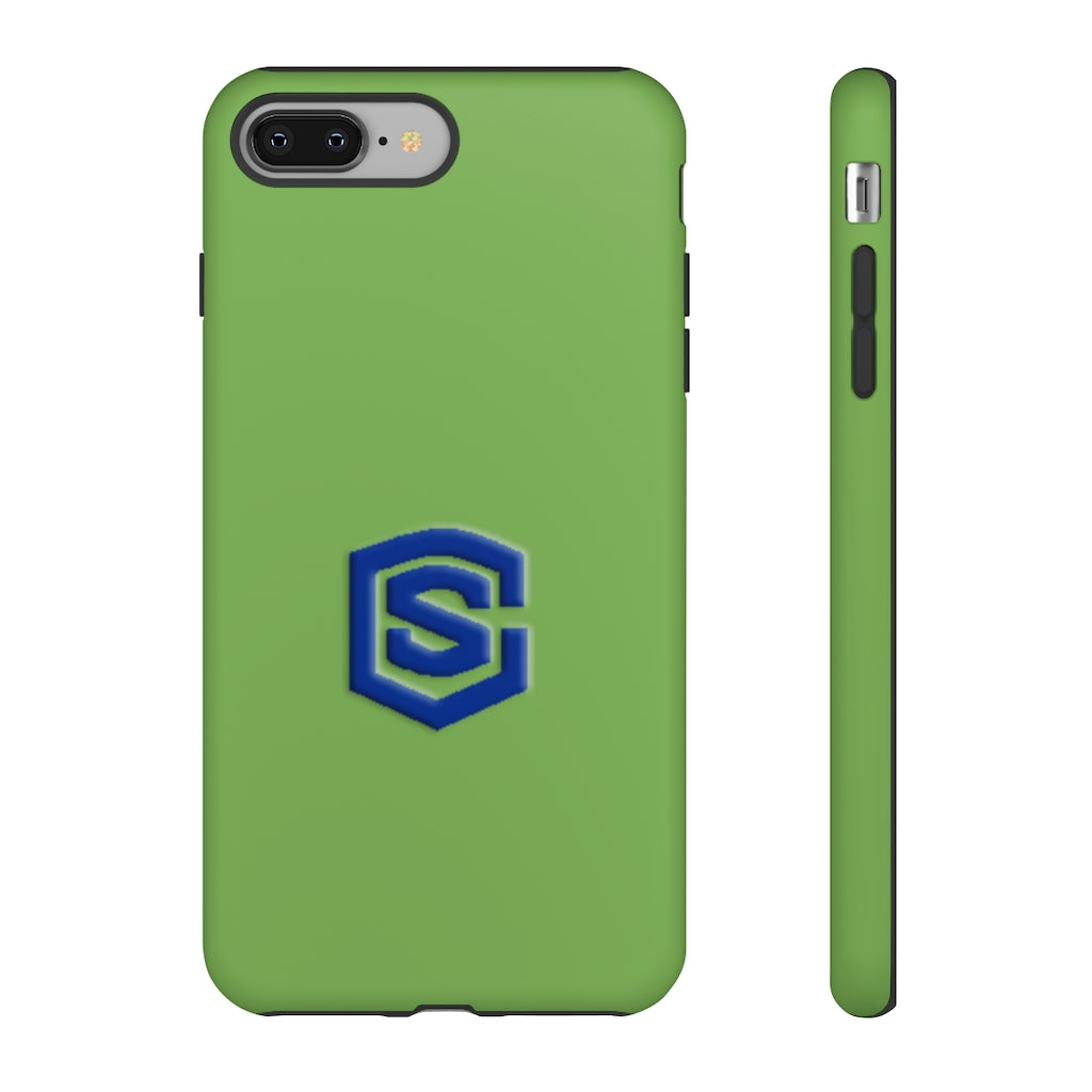 Green Tough Cases Blue Logo
