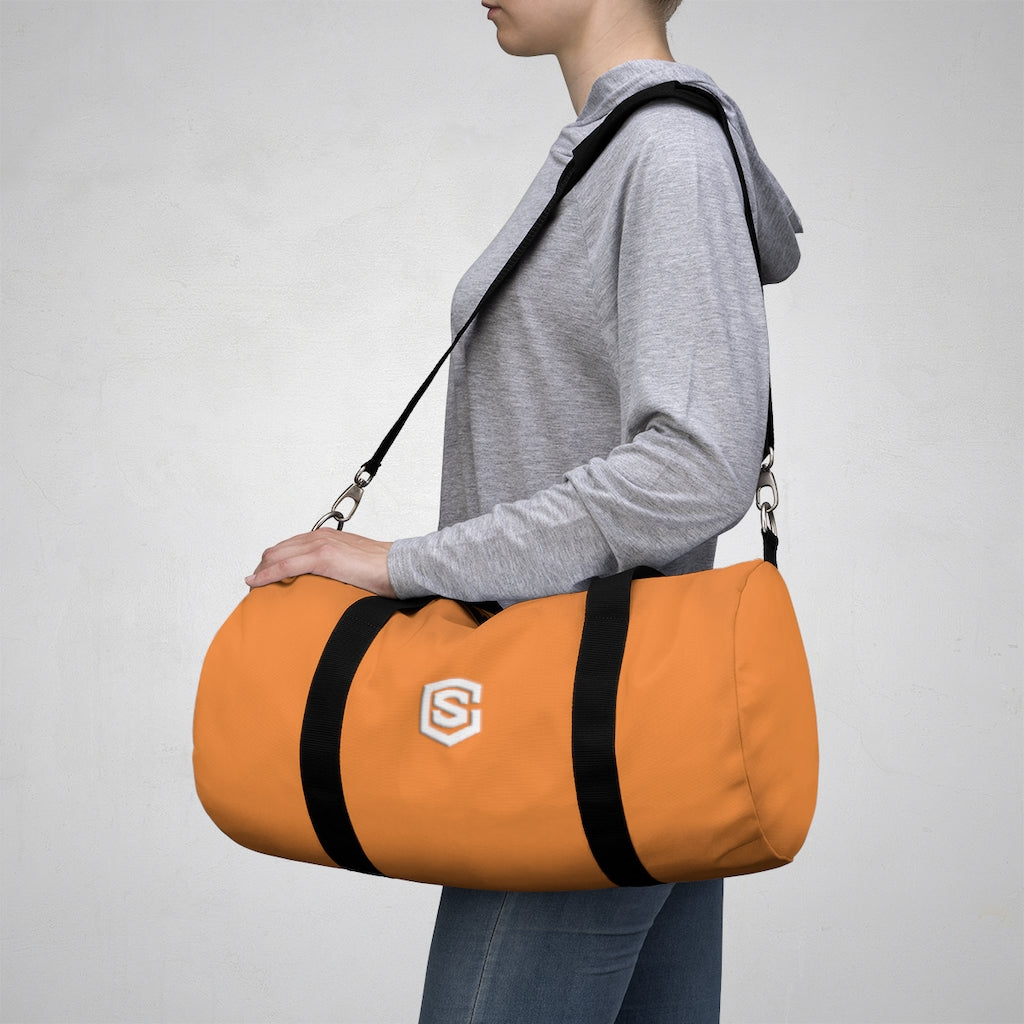 Orange Duffel Bag White Logo