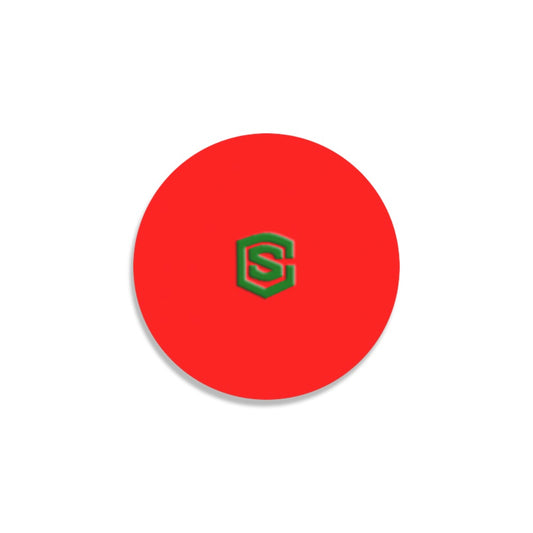 Red Round Coaster with Green Logo Round Coaster