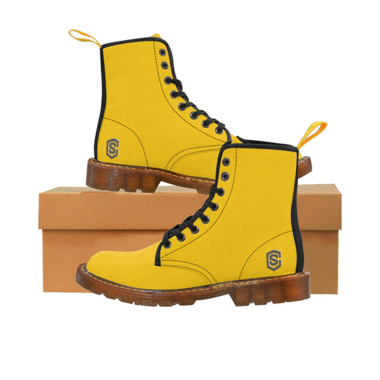 Yellow Men's Canvas Boots Silver Logo