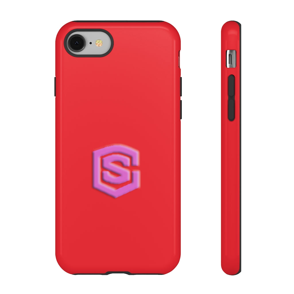 Red Tough Cases Pink Logo