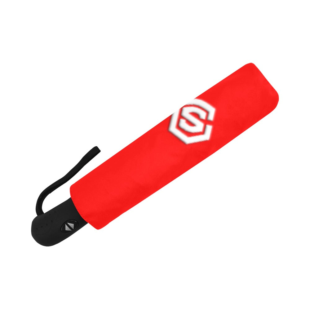 Red Anti-UV Automatic Umbrella With White Logo Anti-UV Automatic Umbrella(Outside Printing)(Model U09)