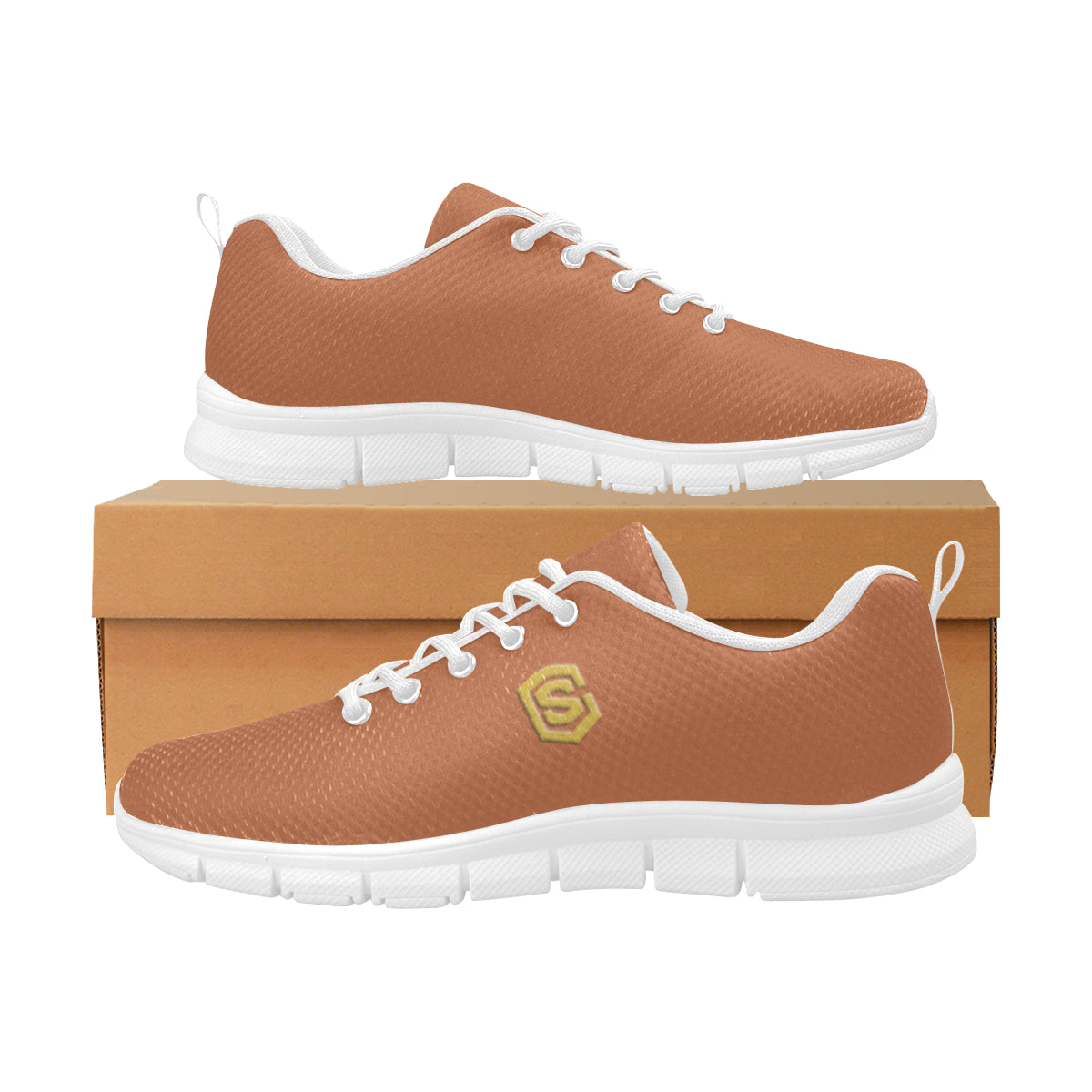 gold logo Women's Breathable Running Shoes (Model 055)