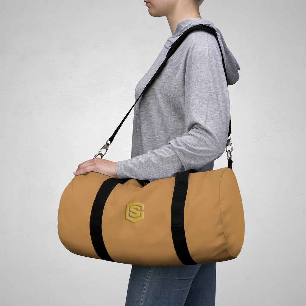 Brown Duffel Bag Gold Logo