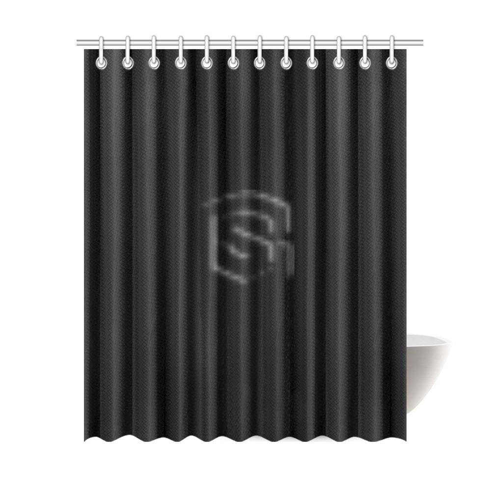 Black Shower Curtain 69"x84" with Black Logo Shower Curtain 69"x84"