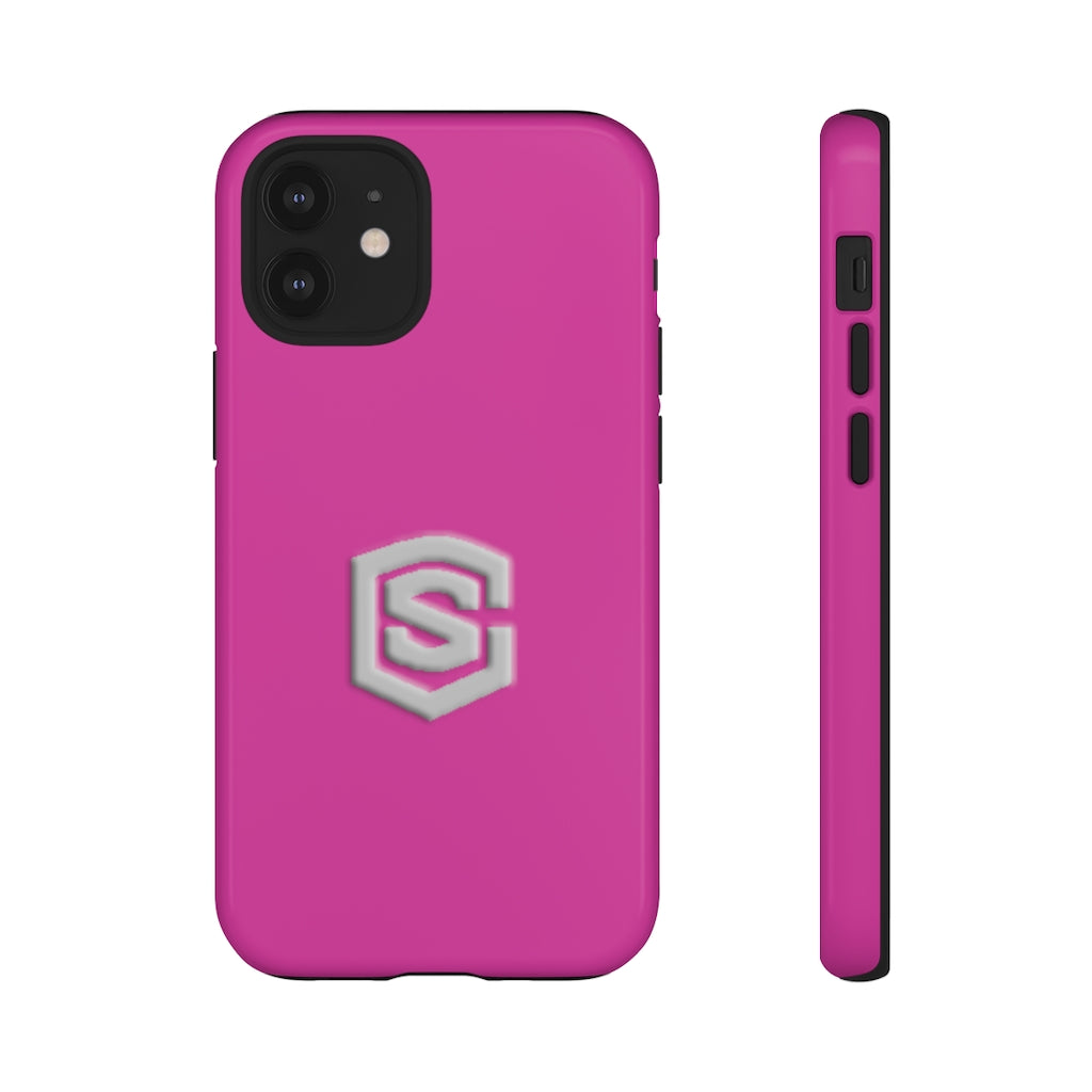 Pink Tough Cases Silver Logo
