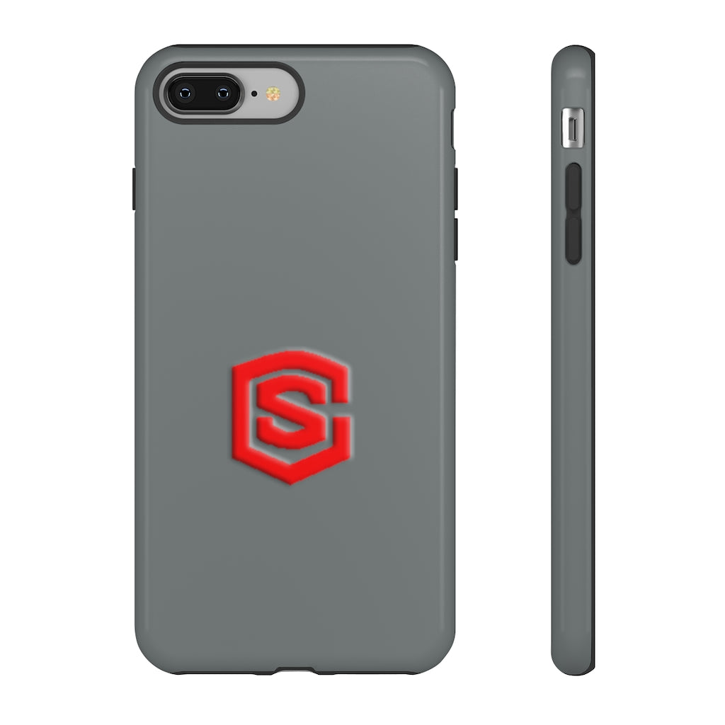 Grey Tough Cases Red Logo