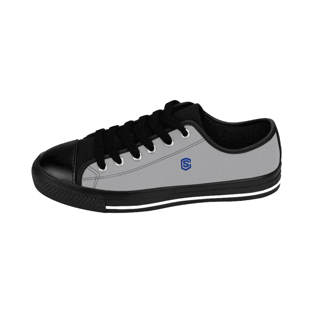 grey Men's Sneakers - blue logo