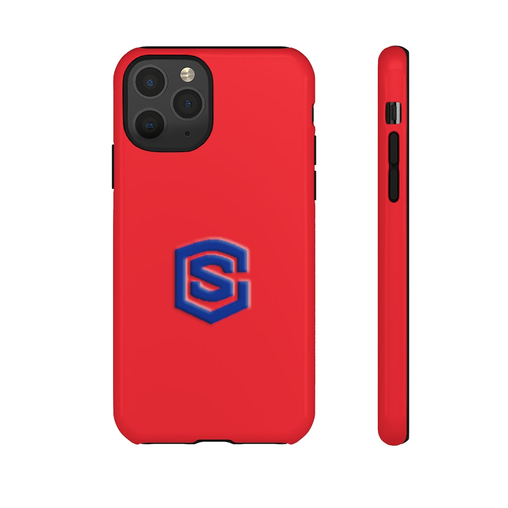 Red Tough Cases Blue Logo