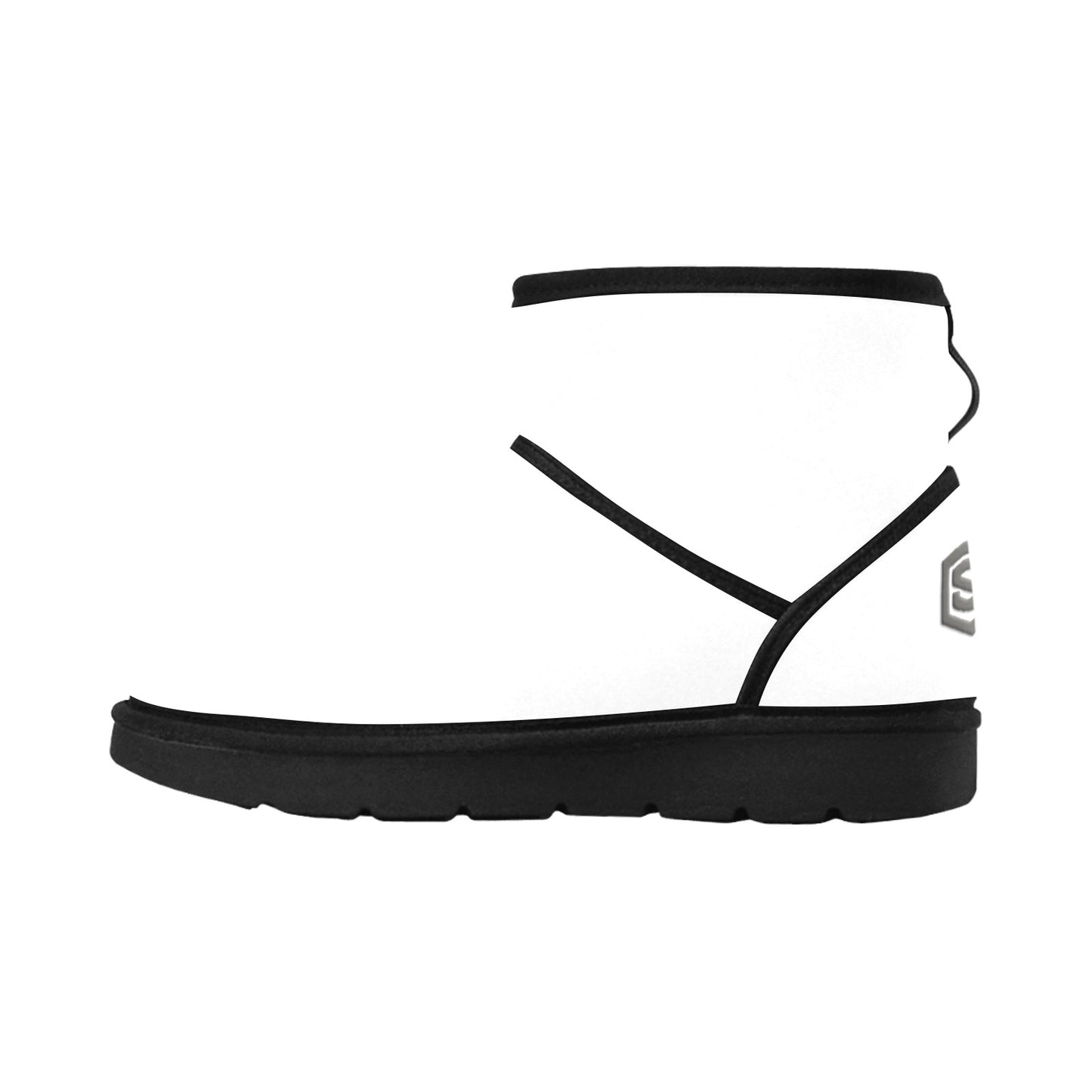WHITE Low Top Men's Snow Boots WITH GRAY LOGO Low Top Men's Snow Boots (Model 049)