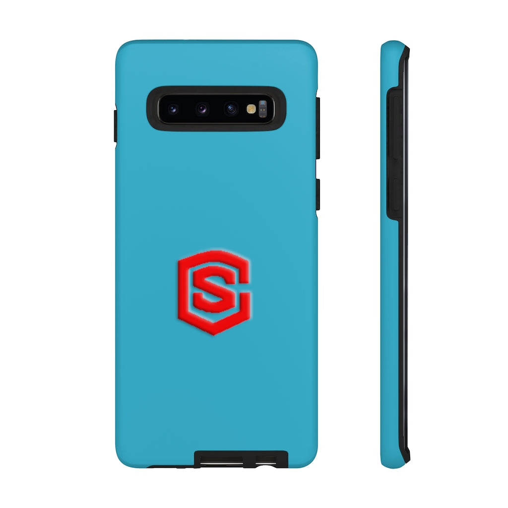 Blue Tough Cases Red Logo