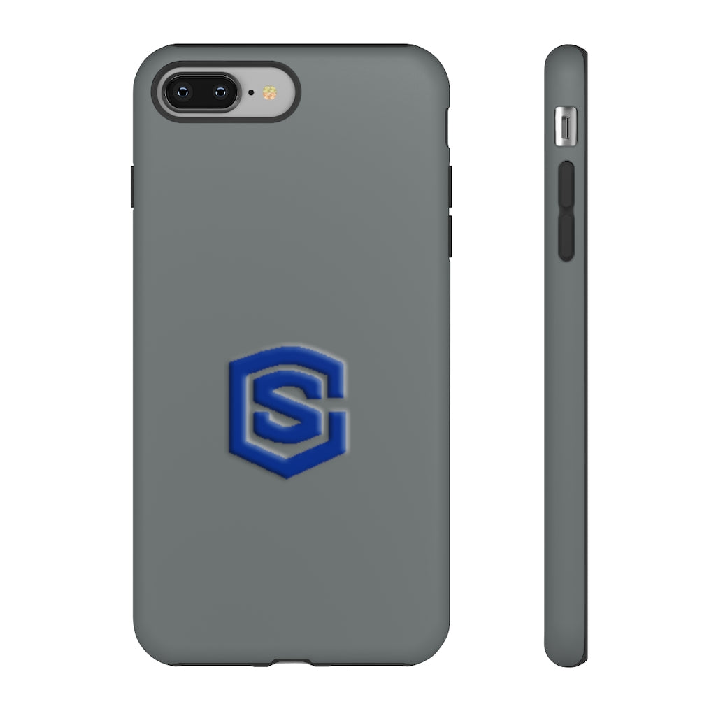 Grey Tough Cases Blue Logo