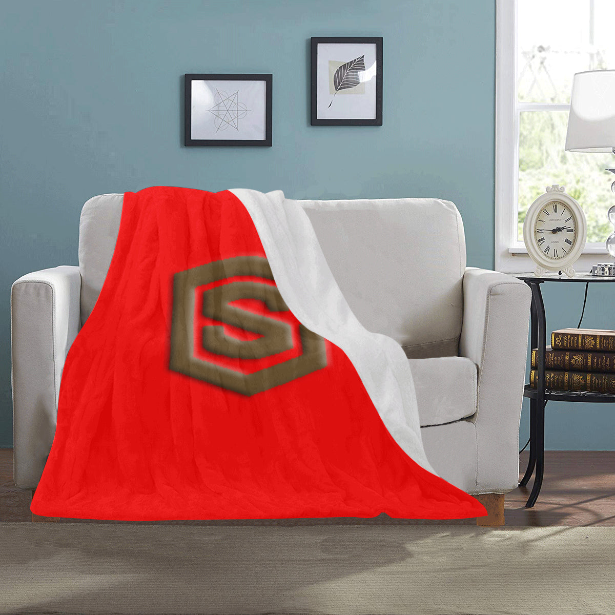 Red Ultra-Soft Micro Fleece Blanket with Brown Logo Ultra-Soft Micro Fleece Blanket 30"x40"