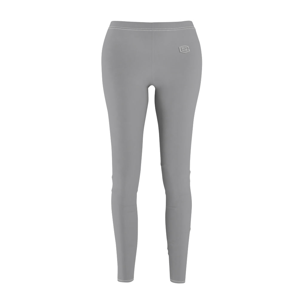 Grey Women's Cut & Sew Casual Leggings Silver logo