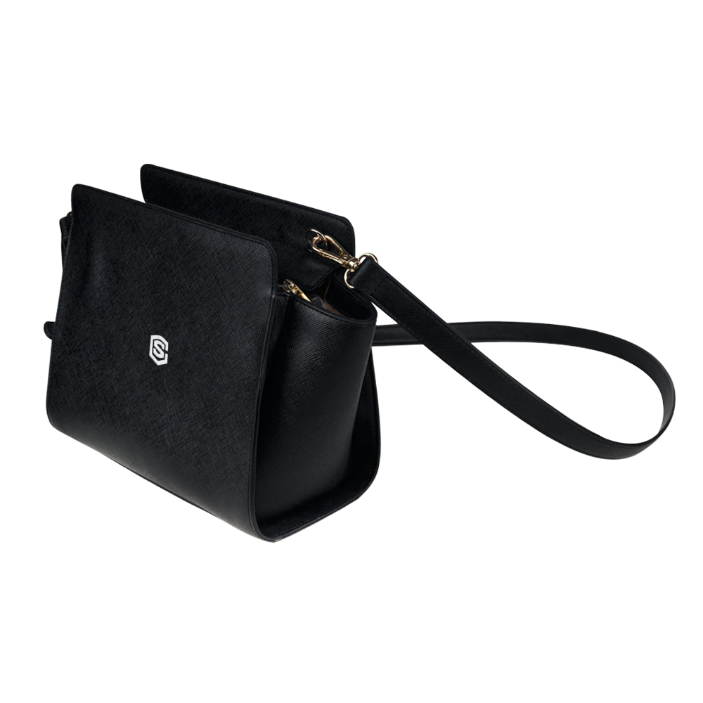 BLACK SATCHEL BAG white logo Satchel Bag (Model 1635)