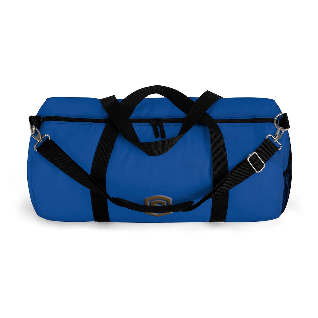 Blue Duffel Bag Brown Logo