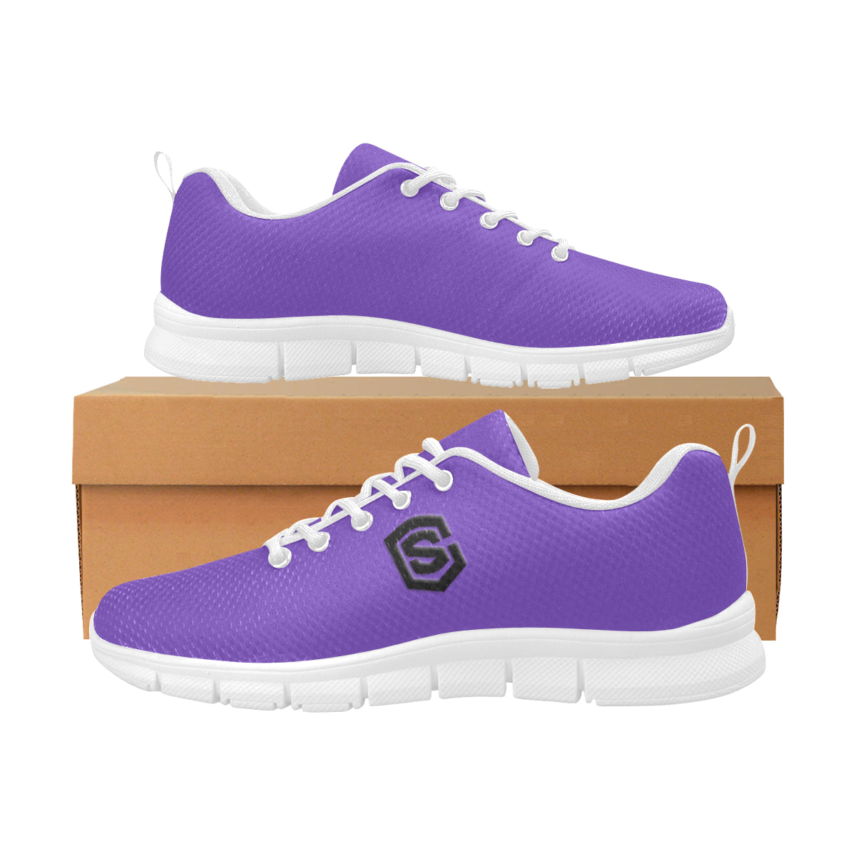 black logo Women's Breathable Running Shoes (Model 055)