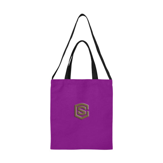 Purple All Over Print Canvas Tote Bag With Brown Logo All Over Print Canvas Tote Bag(Model1698)(Medium)