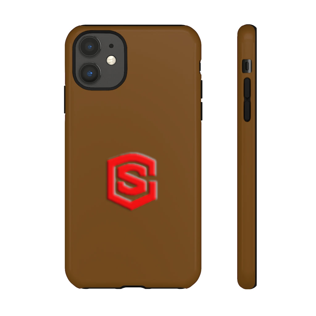 Brown Tough Cases Red Logo