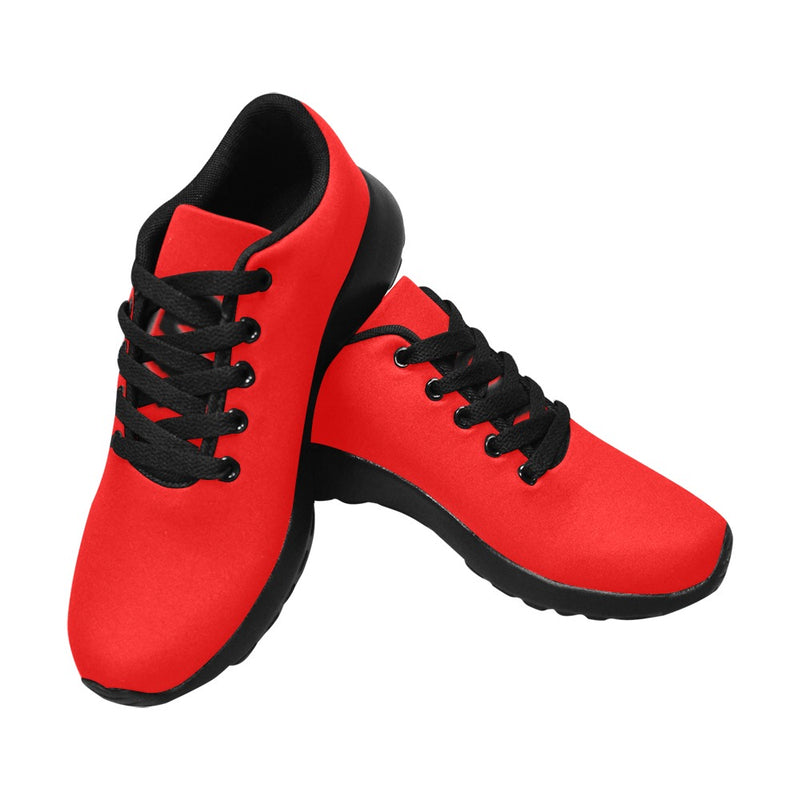 RED KID SNEAKER WITH BLACK LOGO Kid's Sneakers (Little Kid / Big Kid) (Model020)