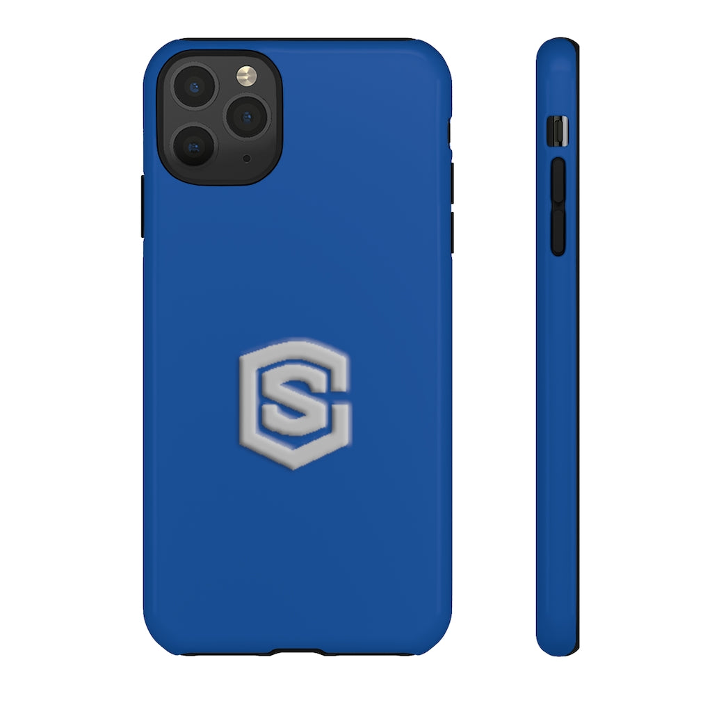Blue Tough Cases Silver Logo