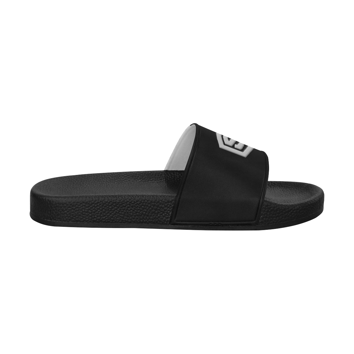 silver logo Men's Slide Sandals (Model 057)