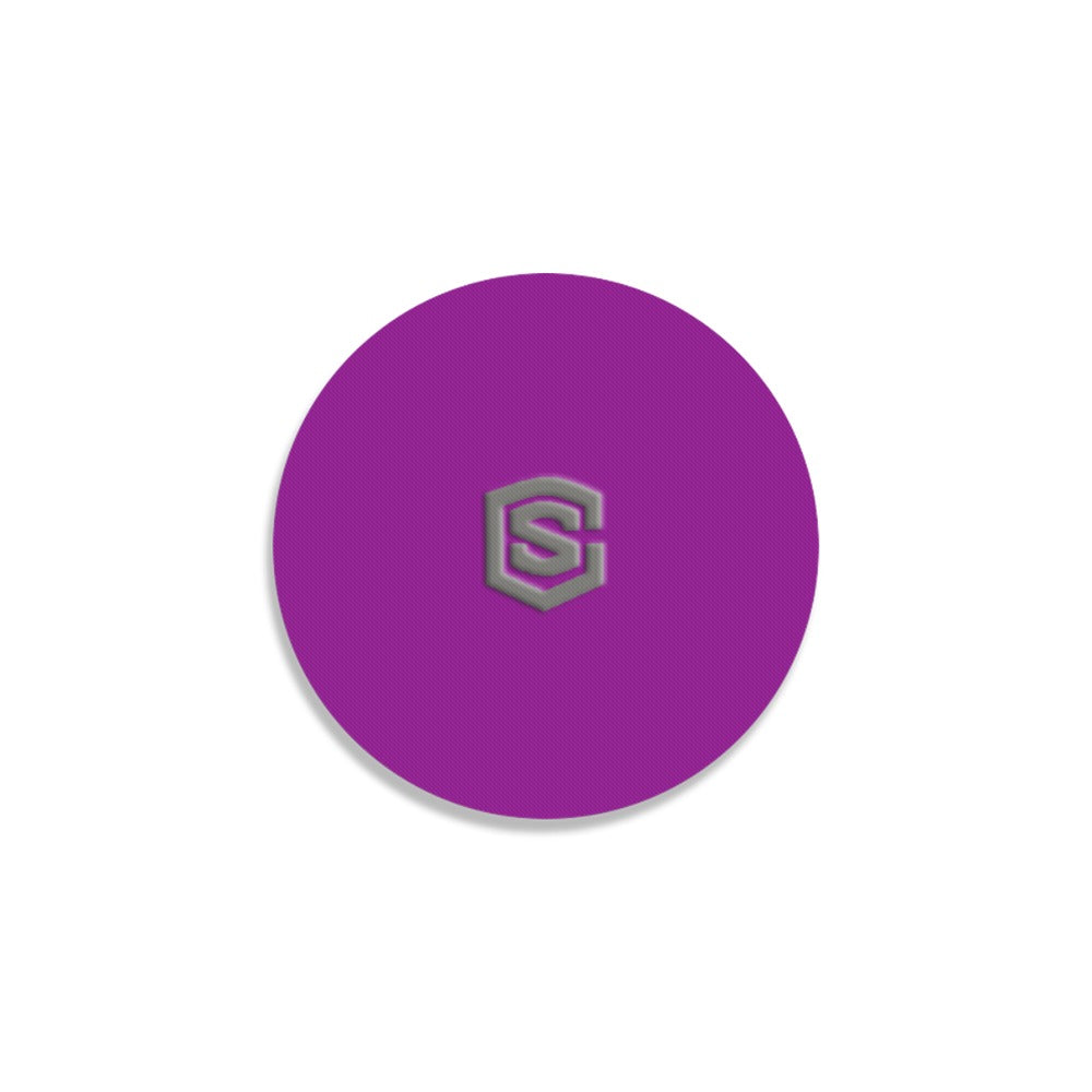Purple Round Coaster with Gray Logo Round Coaster