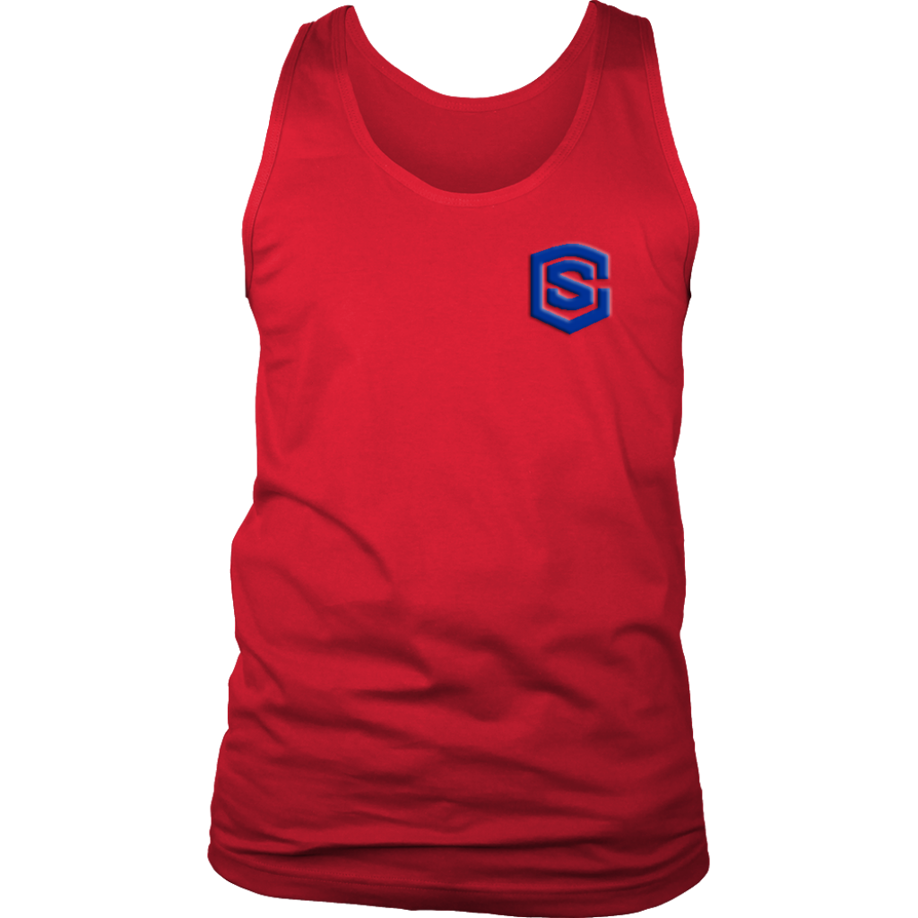 District Mens Tank WITH BLUE LOGO