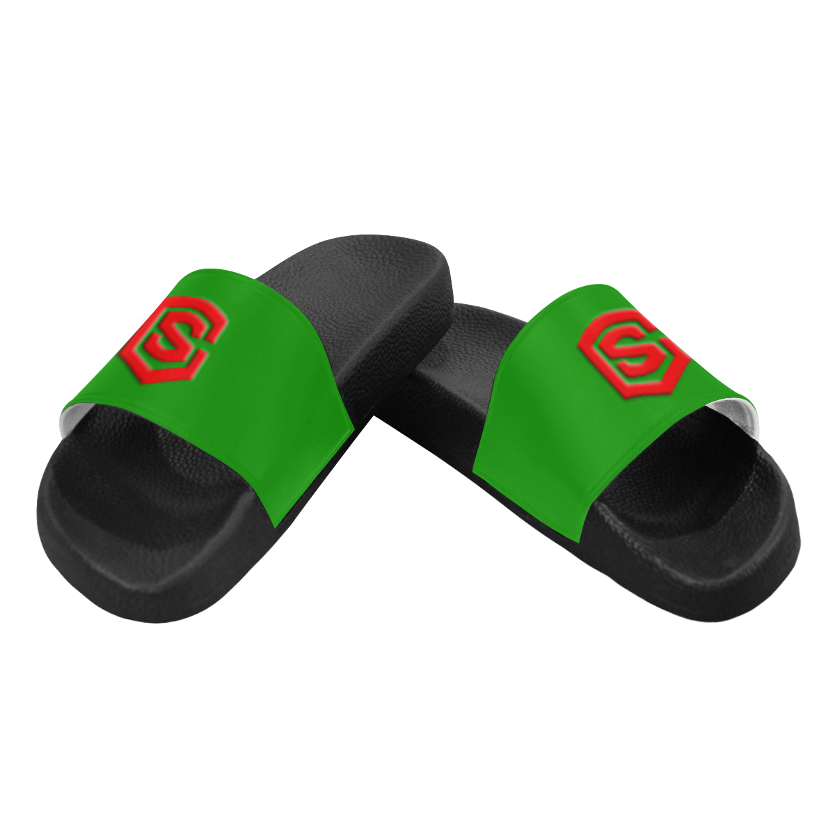 red logo Men's Slide Sandals (Model 057)
