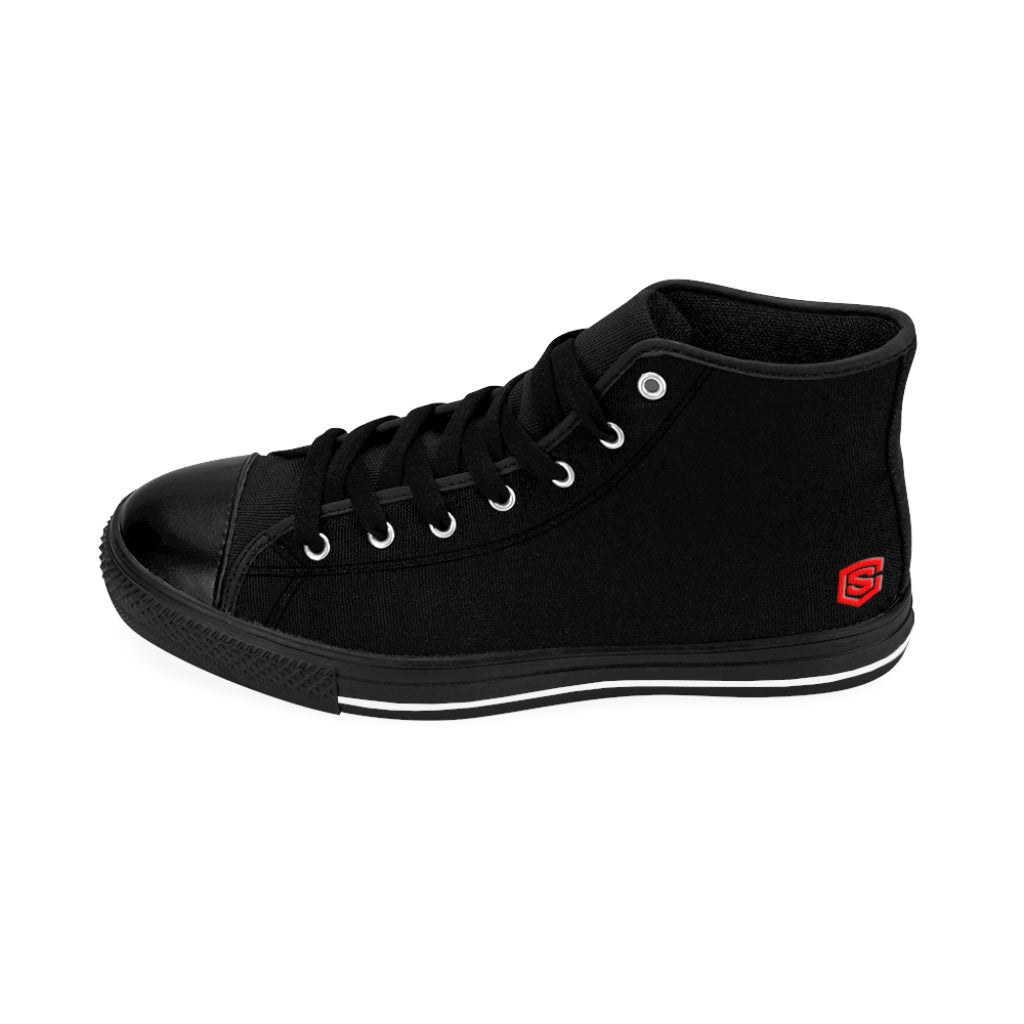 Black Women's High-top Sneakers Red logo