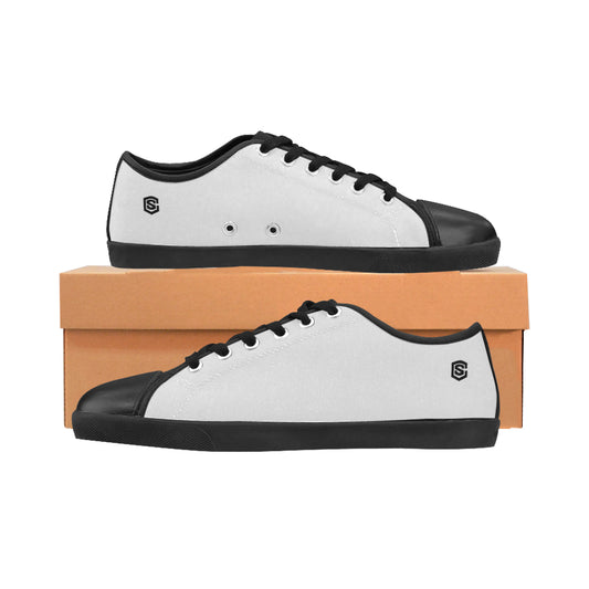 black Logo Men's Canvas Shoes (Model 016)